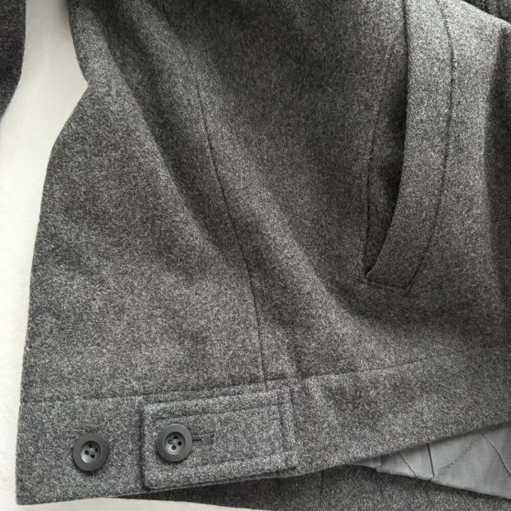 J CREW City Jacket Wool Blend Charcoal Night Gray XL